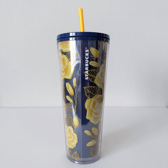Starbucks Yellow Rose of Texas Plastic Venti 24oz Tumbler - NWT - Picture 6 of 9